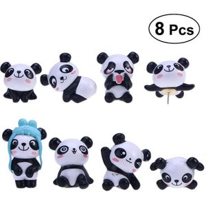 8 Stuks Panda Punaises Plastic Kaart Pushpins Cartoon Tekening Pin Leuke Push Pin Set Voor Kaarten Kalender Muur Decor
