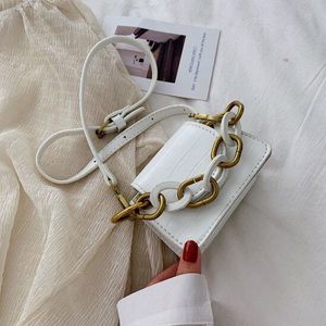 Stone Patroon Pu Lederen Crossbody Tassen Voor Vrouwen Dikke Ketting Schouder Eenvoudige Bag Lady Mini Tote Lippenstift Handtassen