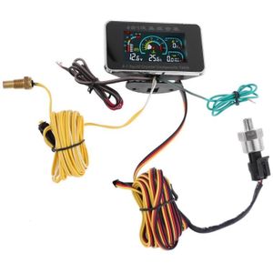 4 In 1 Lcd Auto Digitale Alarm Gauge Voltmeter Olie Druk Brandstof Water Temp 12-24V