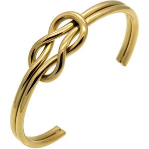 Titanium Staal Hand Made Knoop Manchet Manchette Gold Bangle Infinite Armband Voor Vrouwen Armbanden & Bangles Pulseiras