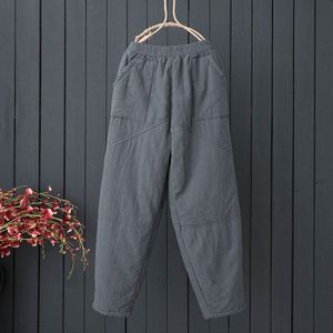 Chinese Stijl Mannen Vrouwen Winter Retro Mode Katoen Warm Harembroek Japanse Harajuku Casual Broek Bodems Oosterse Kleding