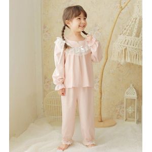 Kinderen Meisje Lolita Roze Pyjama Sets. lange Mouwen Tops + Shorts. vintage Peuter Kids Lace Pyjama Set. koninklijke Stijl Slaap Loungewear