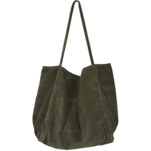 Wehyah Dikke Cordury Casual Tote Bag Handtassen Voor Vrouw Handtassen Open Fluwelen Oversize Clutch Purse Solid Schoudertas ZY077