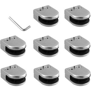 2 Pcs 4 Pcs 8 Stuks Glas Klemmen 8-10Mm Rvs Verstelbare Glazen Beugel Terug Voor Balustrade trap Leuning