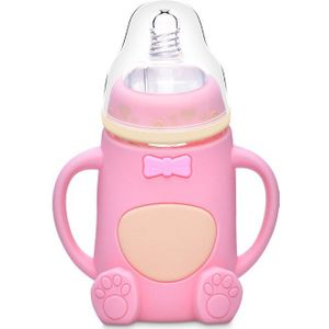 240Ml Baby Siliconen Melk Zuigfles Mamadeira Vidro Bpa Gratis Veilige Zuigeling Sap Water Zuigfles Cup Glas Verpleging feede