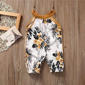 PUDOCO Pasgeboren Baby Meisjes Rompertjes Mouwloze Bloemen Kleding Bodysuit Jumpsuit