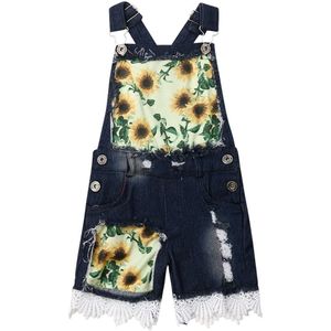 Mode Peuter Kinderen Baby Meisjes Overalls 1-6Y Zomer Kleding Bloemen Denim Romper Bib Broek Outfits