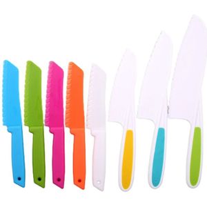 8 Stks/set Keuken Peuter Mes Set Kid Kinderen Keuken Chef Nylon Plastic Brood Messen Fruit Cake Salade Sla Mes