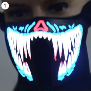 Hirigin Led Lichtgevende Knipperende Gezicht Masker Knipperende Lichtgevende Enge Kostuums Voor Halloween Party Dance Halloween Cosplay