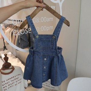 Baby Meisje Jean Jarretel Jurk Lente Herfst Zomer Baby Peuter Kind Katoen Denim Riem Rok Outfit Baby Kleding 1-5Y