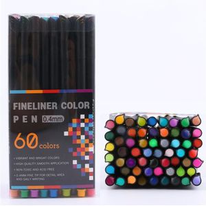 0.4Mm Fineliner Pennen 12/24/36/48/60/100 Stuks Gekleurde Professionele Art Marker pennen School Tekening Pen Set Leuke Inkt Pen Kunst Levert