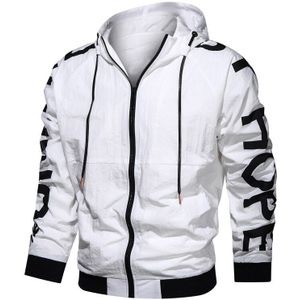 Windjack Mannen Wit Streetwear Bomber Jas Lente Herfst Jonge Mannen Hooded Hiphop Harajuku Jas Mannen Jaqueta Masculina