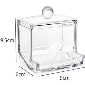 Make Wattenschijfje Organizer Badkamer Opbergdoos Voor Wattenstaafjes Cosmetica Sieraden Make Remover Pad Container Met Bamboe Deksel