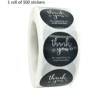 500 Stuks Dank U Stickers Goud Zilver Folie Seal Label Voor Kleine Winkel Huwelijkscadeau Pakket Envelop Briefpapier Sticker