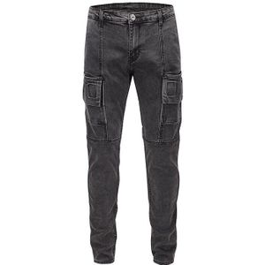 Harajuku High Street Zwart Grijs Stretch Jeans Mannelijke Retro Gewassen Multi-Pocket Denim Broek Hip Hop Ripped Jeans Broek overalls