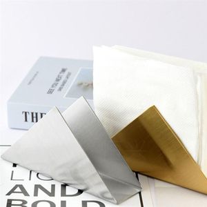 Desktop Servet Rack Driehoek Servet Houder Mode Papieren Handdoek Houder Tissue Aanrecht Stand Voor Hotel (Zilver)