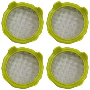 Beste 4 Stuks Groente Gg Kieming Kiemen Deksels Mesh Spruit Cover Kit Afdichting Ring Deksel Voor Regelmatige Brede Mond Mason potten
