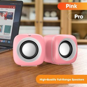 Roze Computer Speaker Voor Laptop Pc Kolom Diepe Basgeluid Subwoofer Muziekspeler Audio Luidspreker Niet Bluetooth Speakers