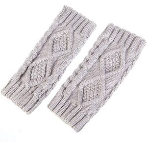 2 paren/set Vrouwen Running Training Winter Warm Knit Vingerloze Handschoenen Hand Gehaakte Thumbhole Arm Warmers Wanten