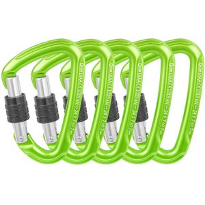 Gm Klimmen 5Pcs 24kN D-Vorm Schroef Vergrendeling Karabijnhaak Ce/Uiaa Rock Klimmen Redding Arborist Speleologie Canyoning apparatuur