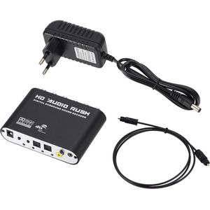 5.1 Ac3 Dts Digital Audio Rush Decoder Coaxiale Rca Hd Geluid Sterke Mobiliteit Converter Host + Voeding + Optische kabel