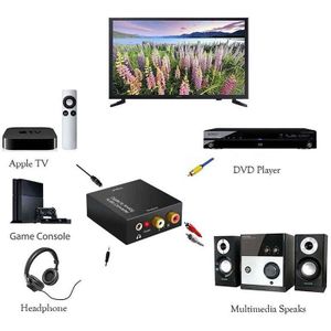 3.5 Mm Jack Coaxiale Audio Decoder Versterker Glasvezel Digitaal Naar Analoog Audio Aux Rca L / R Converter Spdif digitale Draagbare