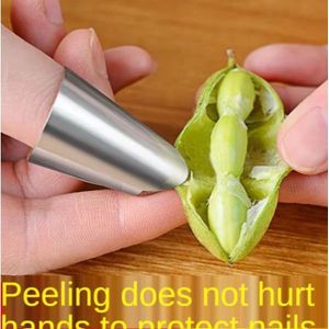 Peeling Edamame Artefact Tuinboon Peeling Plukken Bonen Iron Nail Cover Rvs Bescherming Vinger Ring Peeling Tool