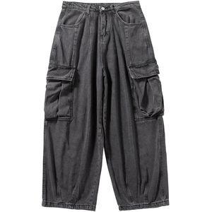 Lappster Mannen Black Baggy Jeans Grote Zakken Kpop Hip Hop Harembroek Hoge Taille Vintage Oversized Denim Broek Plus size