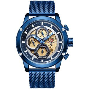 Naviforce Mannen Horloge Blue Skeleton Dial Lichtgevende Heren Horloges Luxe Quartz Horloge Mannen Luxe Horloges