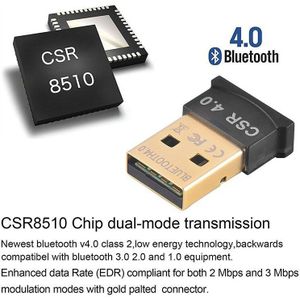 Mini USB Draadloze Bluetooth Adapter Dongle Bluetooth 4.0 Ontvanger Zender voor Laptop PC Voor Windows XP 7 8 10