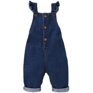 Marineblauw Kinderen Overalls Zomer Kinderen Denim Jumpsuit Voor Jongens Meisjes Mode Baby Peuter Kleding D30