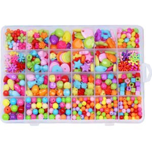 1200Pcs Grid Kleurrijke Kralen Creatief Speelgoed Voor Meisjes Sieraden Diy Handgemaakte Maken Puzzel Kit Kunsten En Ambachten Kinderen Speelgoed