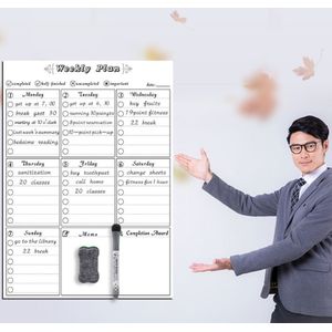 A3 Magnetische Wekelijkse Planner Whiteboard Magneet Uitwisbare Flexibele Message Board Koelkast Bulletin
