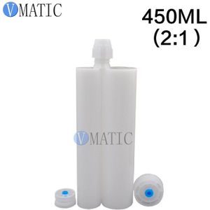 Twee Component Cartridge 450 Ml/Cc 2:1 Lijm Doseren Plastic Cartridge Met Statische Mixer/Mengen