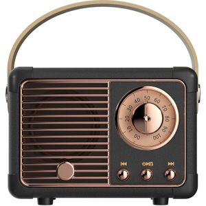 Mini Retro Fm Radio Draadloze Bluetooth Speaker Hi-Fi Muziek Speler Met Aux Usb Tf Card Slot Ondersteuning Handsfree Kerstcadeau