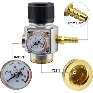 Thuis Brouwen Soda Fles CO2 Mini Gas Regulator CO2 Charger T21 * 4 0-90 PSI Vaatje Oplader voor europese Soda Fles Bier Kegerator
