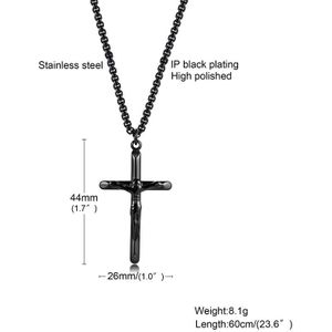 Jesus Crucifix Cross Hanger Ketting Voor Mannen Rvs Sierlijke Alledaagse Street Style Mannelijke Sieraden