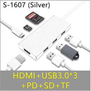 Adapter Usb C Naar Dual 3.0 Hub Hdmi Vga RJ45 Type C Pd Tf Converter Voor Macbook Air Pro 13 A2289 A2179 USB-C Adapter