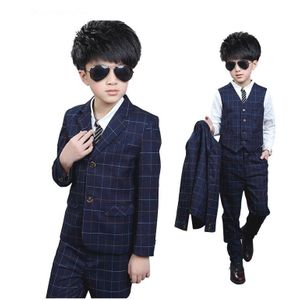 Jongen Bloemenmeisje Jurk driedelig Pak (jas + vest + broek) jongen Pak Formele Pakken Kind Jongen Mode Bruiloft Baby Boy Suits