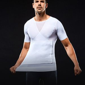 Hoge Elastische Mannen Shaper T-shirt Buik Verzamelen Taille Body Building Strakke Tops Kleding Casual Solid Outdoor Tshirt