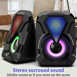 K-1053 Pc Computer Speakers Sound Box Met Subwoofer Voor Pc Hifi Stereo Microfoon Usb Bedraad Met Led Licht Voor Desktop computer