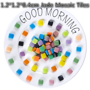 50Pcs (90G) gemengde Kleur Jade Mozaïek Tegels 1.2*1.2*0.4Cm Mozaïek Stenen Mozaïek Diy Materialen Voor Kinderen/Kinderen handgemaakte Kunst Tegels