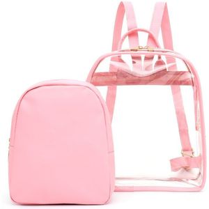 leuke Clear Plastic See Through Transparant Rugzak vrouwen meisje student reistas satchel School Book bag Aug16