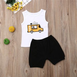 Pasgeboren Baby Baby Jongens Meisje Sportkleding Leuke Cartoon Patroon Vest Top Shorts Zomer Casual 2Pcs Outfit Set