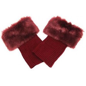 Vrouwen Winter Effen Kleur Korte Knit Beenwarmers Boot Sokken Toppers Pluizige Manchetten Vrouwen Haak Boot Manchetten Toppers Boot Sokken