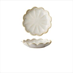Mooie Retro Lotus Keramische Plaat Porselein Oven Geglazuurde Bloem Diner Plaat Saus Noten Fruit Tray Party Snack Gerechten Plaat