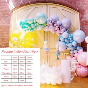 Ohoho Macaron Regenboog Pastel Ballon Boog Kit Kids Birthday Decoratie Baby Shower Wedding Eenhoorn Partij Decor Achtergrond Globos