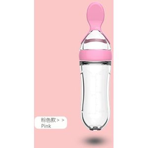 2018New Veiligheid Siliconen Baby Fles Met Lepel Voedingssupplement Rijstgraangewas Flessen Squeeze Lepel Melk Zuigfles Cup