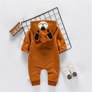 Canis Baby Rompertjes Pasgeboren Kids Baby Jongen Meisje Romper Lange Mouw Herfst Winter Beer Jumpsuit Hooeded Kleding Outfits Rompertjes Kid