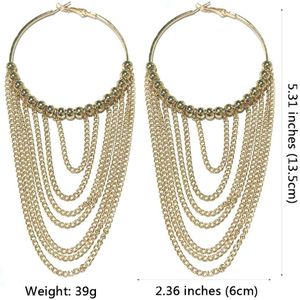 Manilai Mode Circulaire Metalen Lange Kwast Oorbellen Voor Vrouwen Indian Sieraden Chain Dangle Oorbellen Gold Color Ball Pendientes